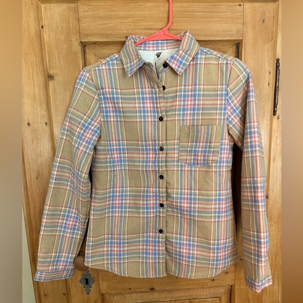 Lily Clothing Flannel with Sherpa Lining NWT Sz Small Western 90’s Grunge